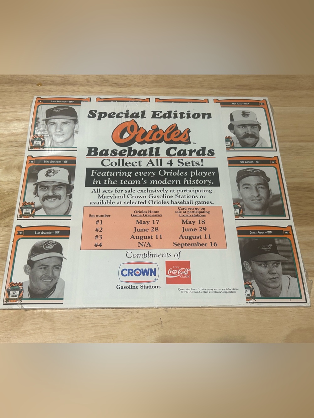 Special Edition Baltimore Orioles Baseball Card Set- 1991